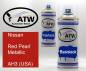 Preview: Nissan, Red Pearl Metallic, AH3 (USA): 400ml Sprühdose + 400ml Klarlack - Set, von ATW Autoteile West.